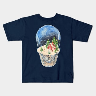 Skull Snow Globe Kids T-Shirt